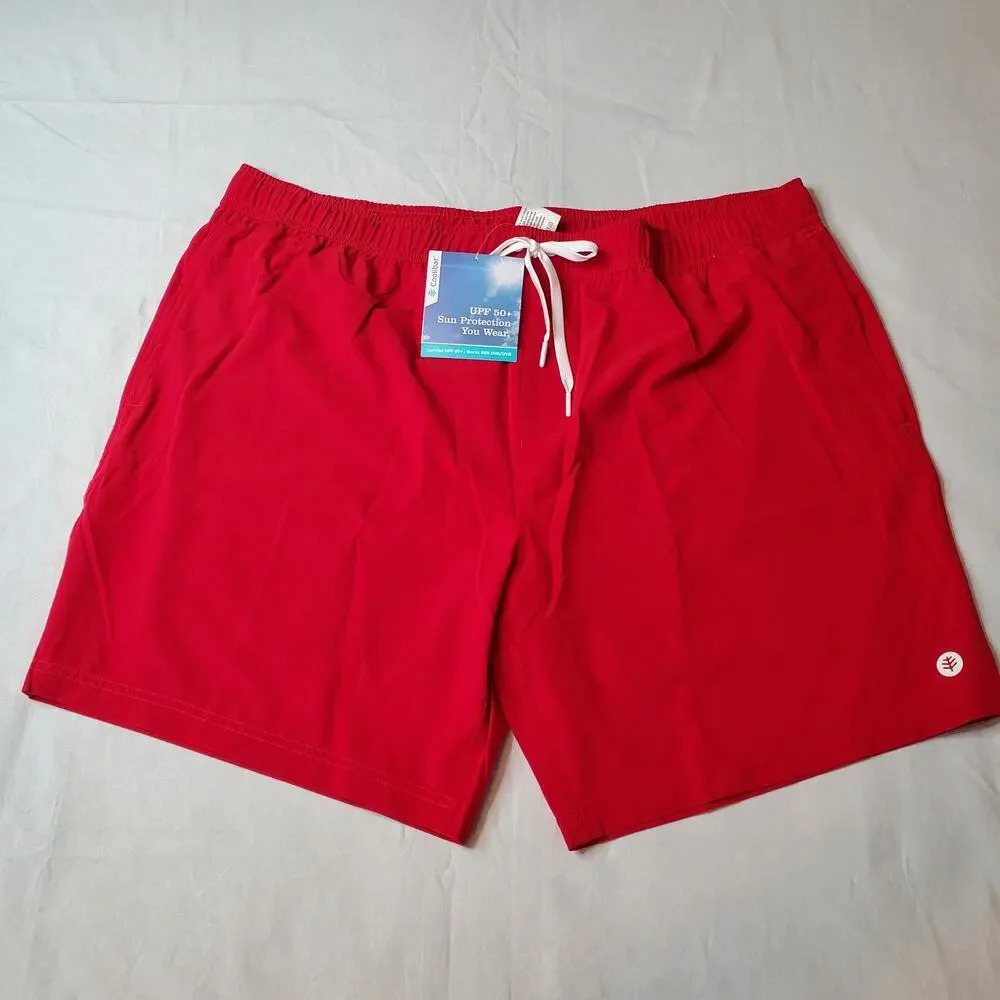 Coolibar Men's Size XXL NWT Kuhuna Swimming Shorts UV 50+ Red 03533